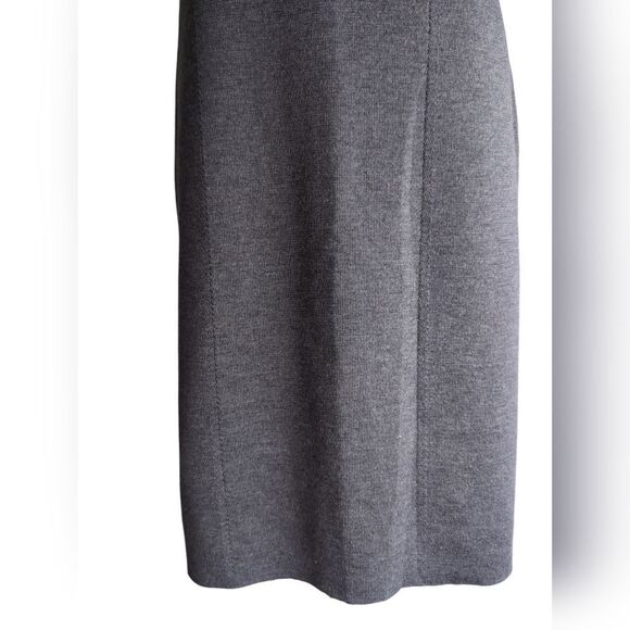 Minimalist grey midi knit sweater dress size S 💯wool NWOT - Picture 5 of 13
